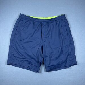 Birddogs Mens 3XL Long Navy Blue Gym Shorts Neon Green Liner Athletic Training
